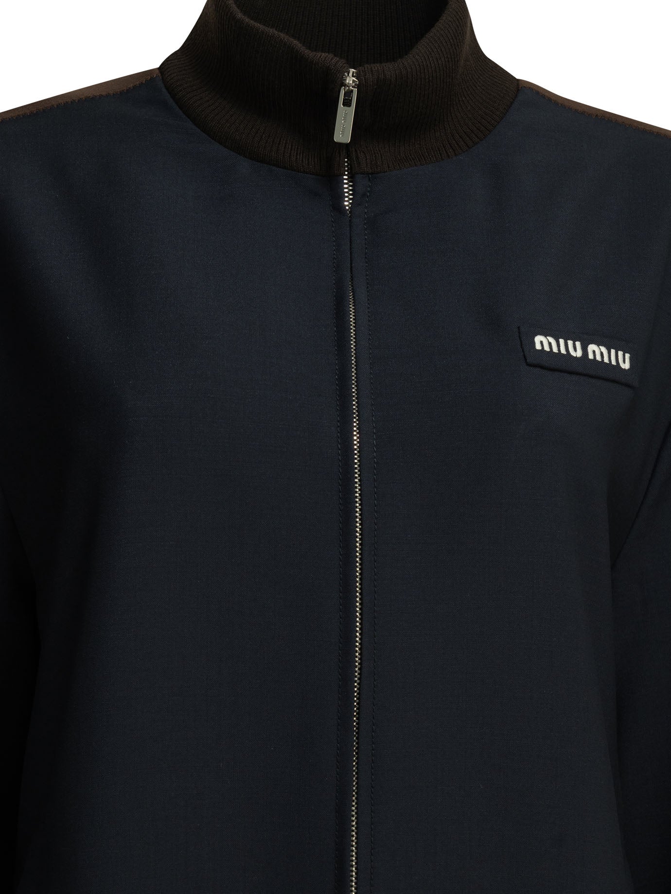 Miu Miu Bomber jacket in kid mohair - Blue