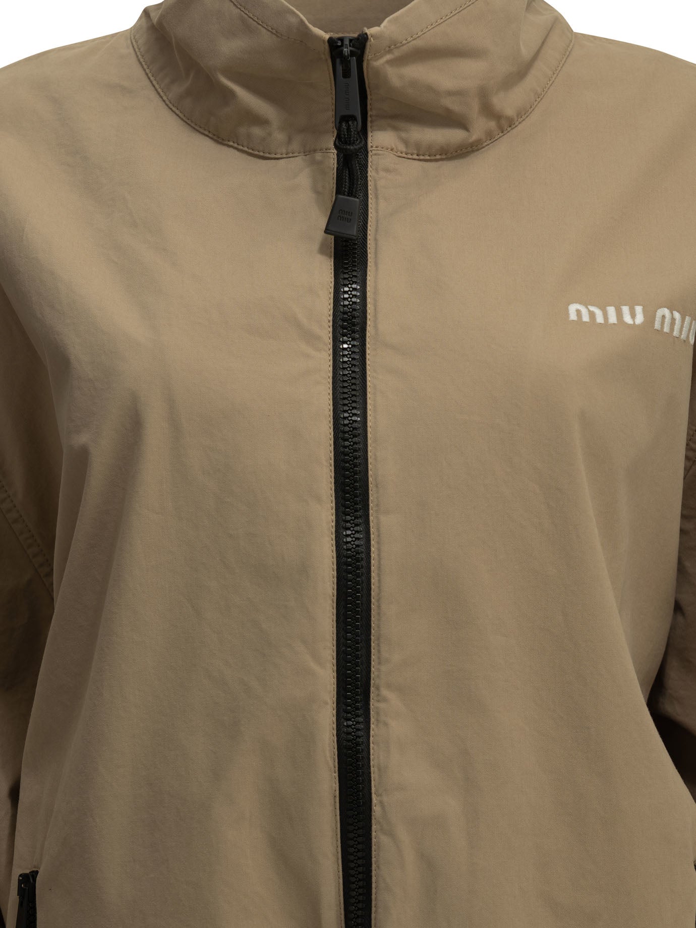 Miu Miu Lightweight jacket with logo - Beige