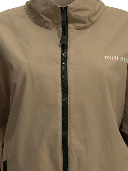 Miu Miu Lightweight jacket with logo - Beige