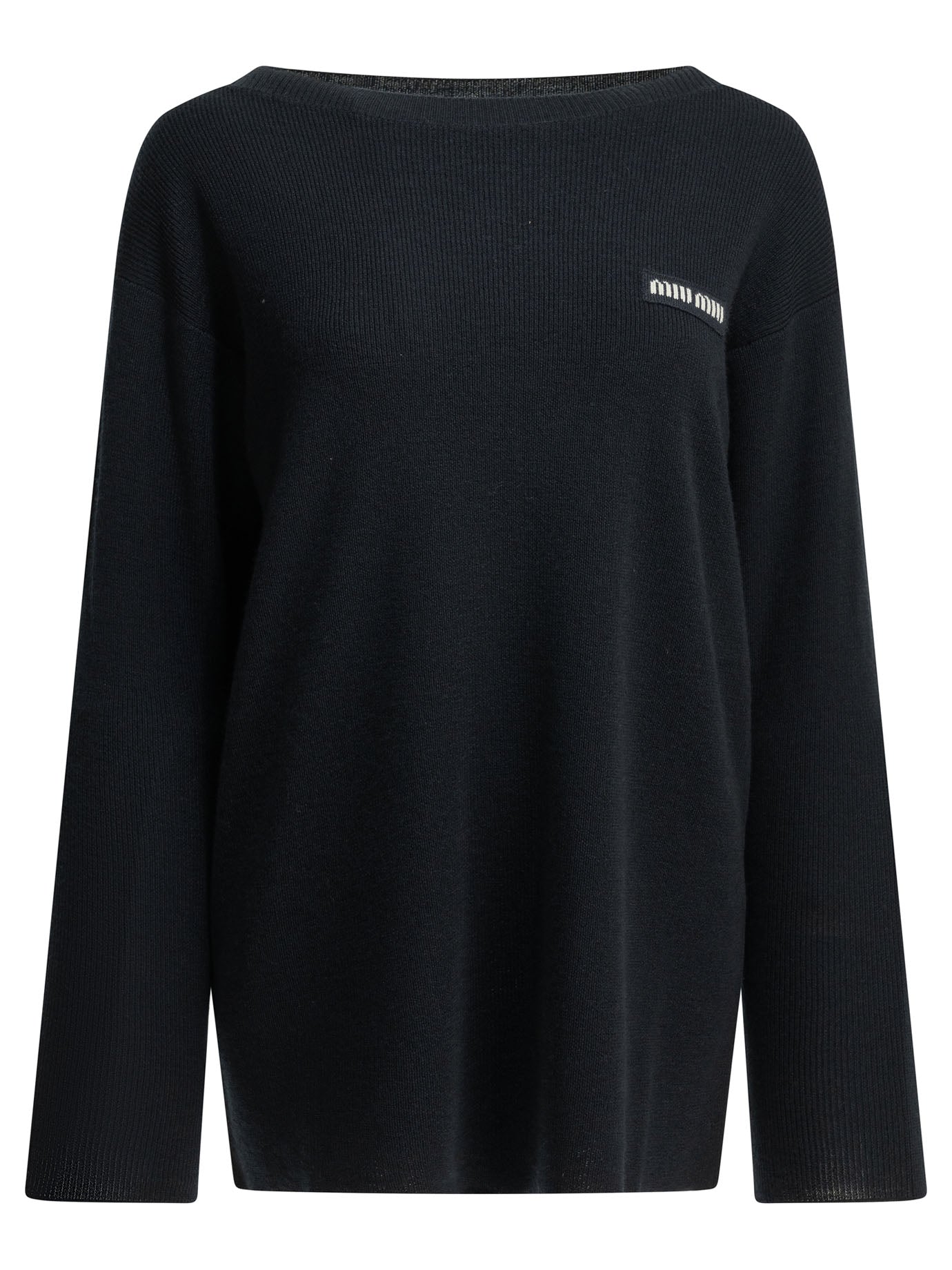 Miu Miu Logo boat sweater - Blue