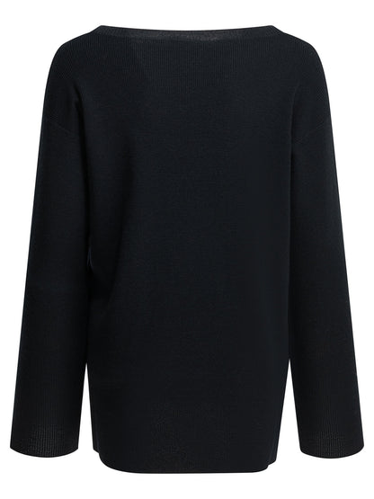 Miu Miu Logo boat sweater - Blue