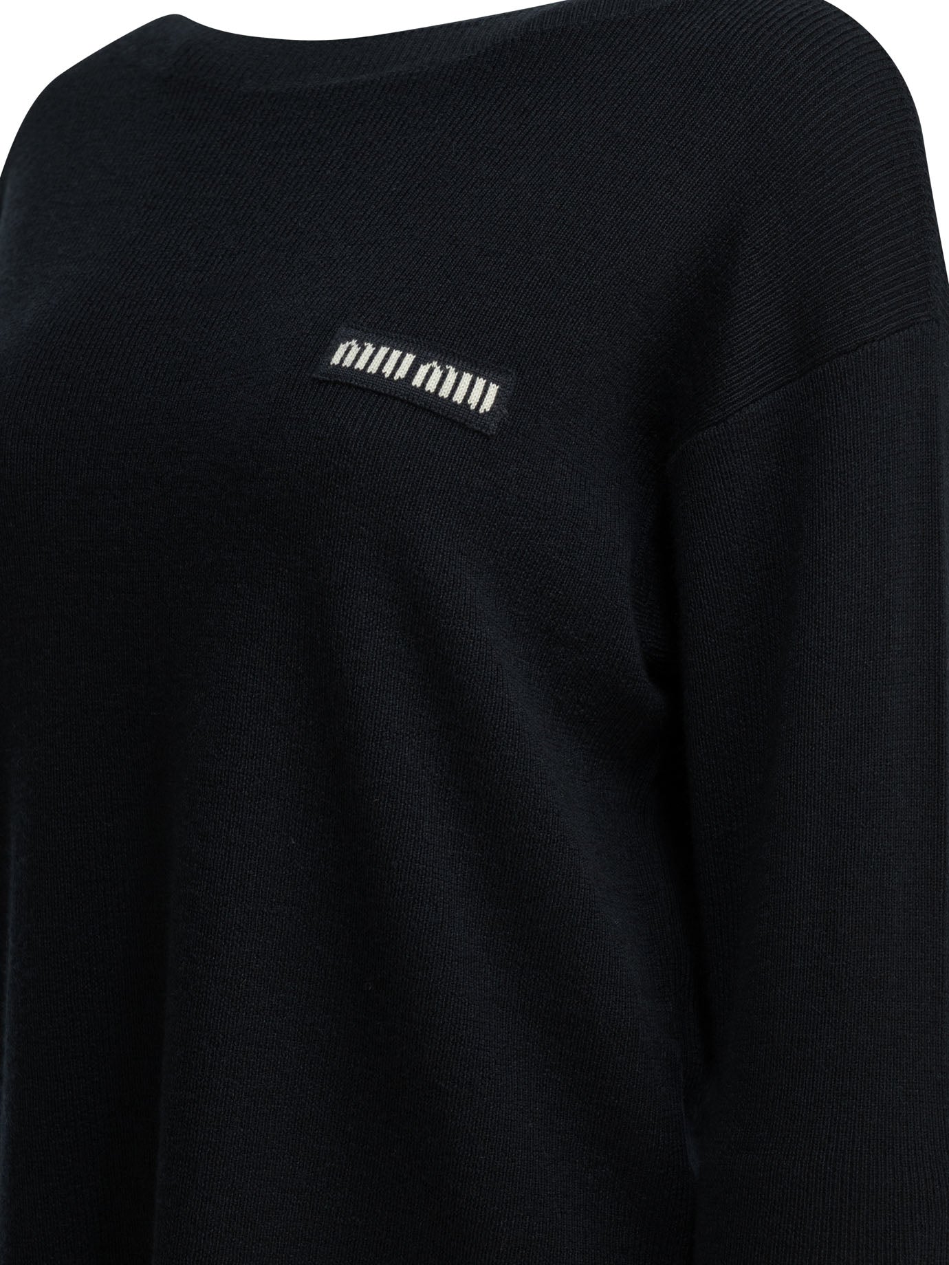 Miu Miu Logo boat sweater - Blue