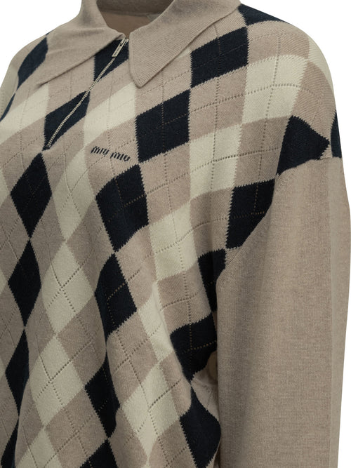 Miu Miu Cashmere polo sweater - Beige