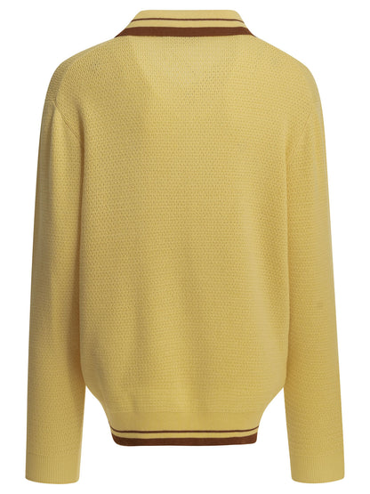 Miu Miu Polo sweater with logo - Yellow