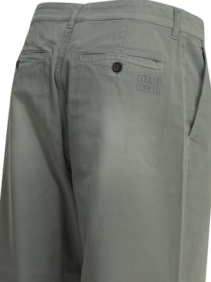 Miu Miu Casual cotton twill pants - Grey