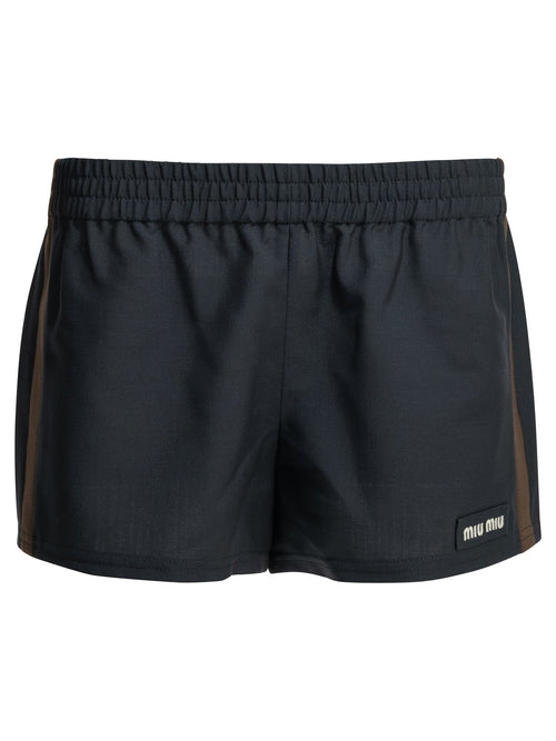 Miu Miu Formal shorts  in kid mohair - Blue