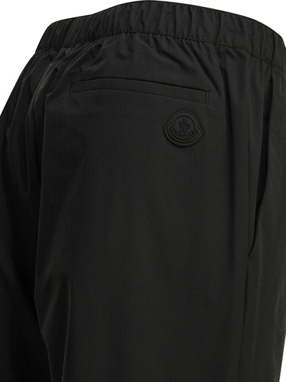 Moncler Sports Pants with Logo - Black