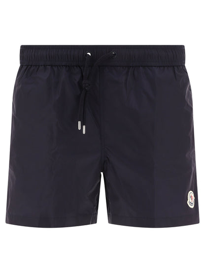 Moncler Swim shorts with logo patch - Blue