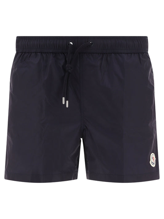 Moncler Swim shorts with logo patch - Blue