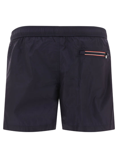 Moncler Swim shorts with logo patch - Blue