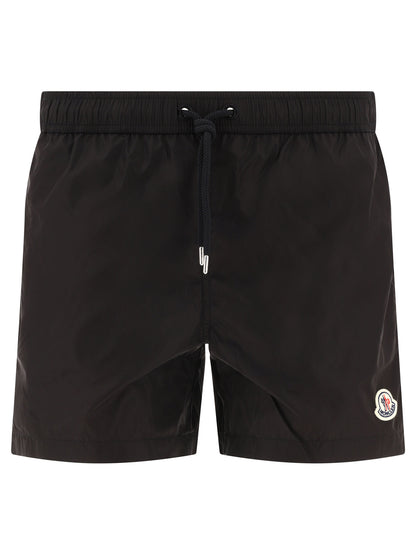 Moncler Swim shorts with logo patch - Black