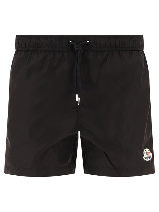 Moncler Swim shorts with logo patch - Black
