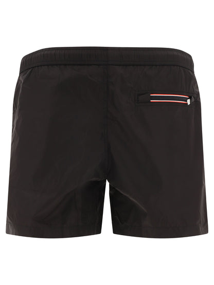Moncler Swim shorts with logo patch - Black