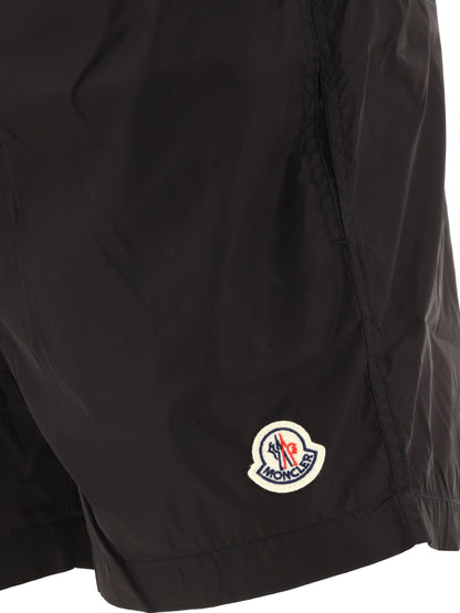 Moncler Swim shorts with logo patch - Black