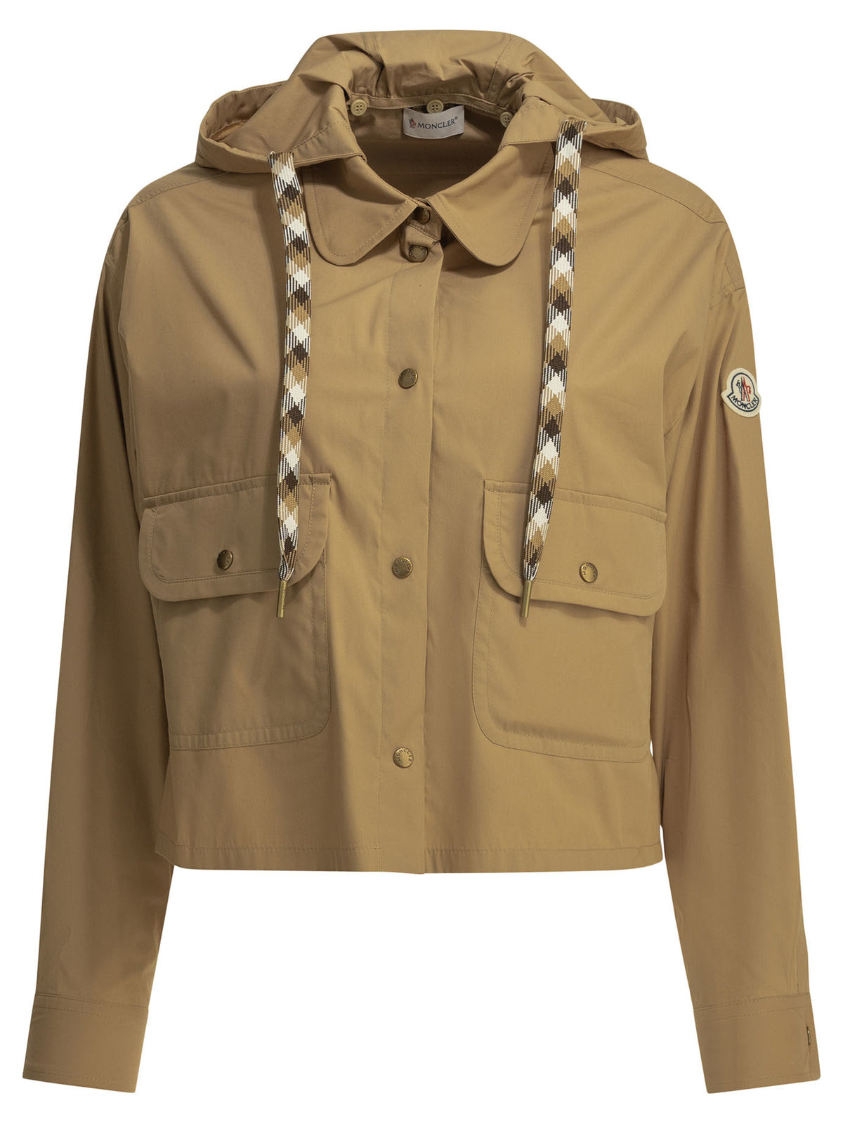 Moncler Overshirt Jacket with Logo - Beige
