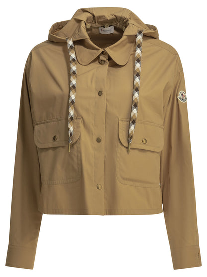 Moncler Overshirt Jacket with Logo - Beige