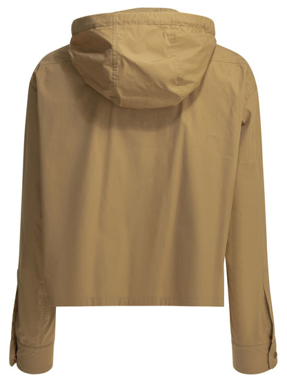 Moncler Overshirt Jacket with Logo - Beige