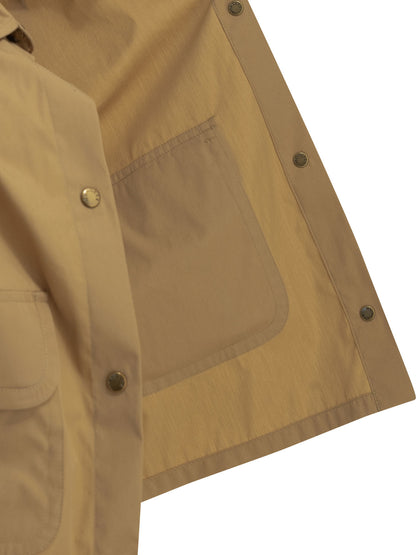Moncler Overshirt Jacket with Logo - Beige