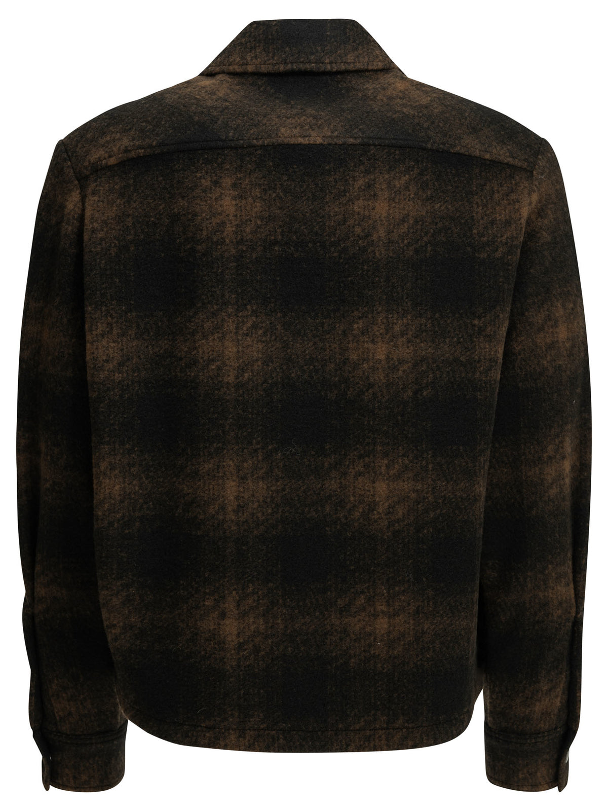 Moncler Checkered Overshirt Jacket with Logo - Blue
