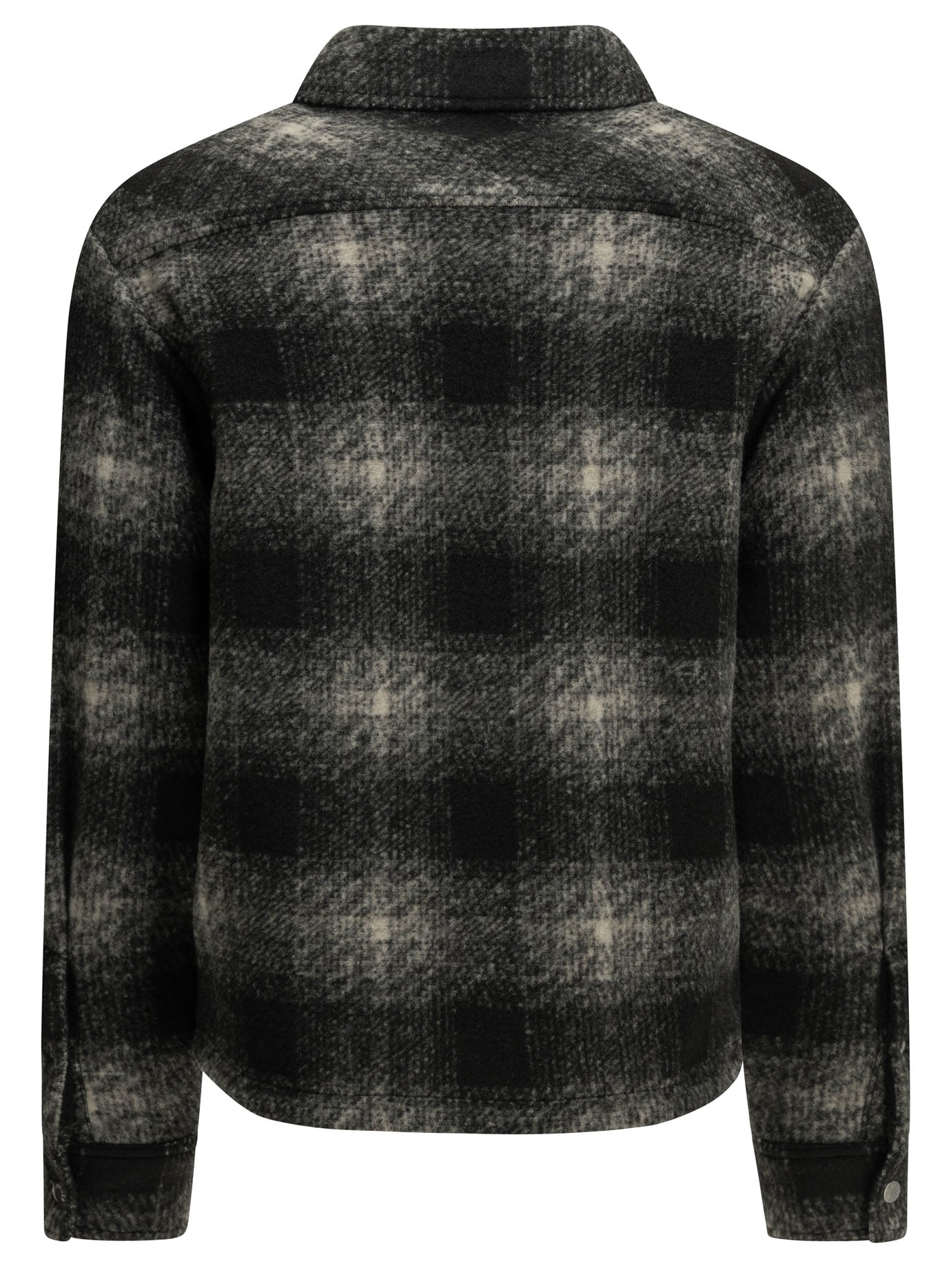 Moncler Checkered Overshirt Jacket with Logo - Black