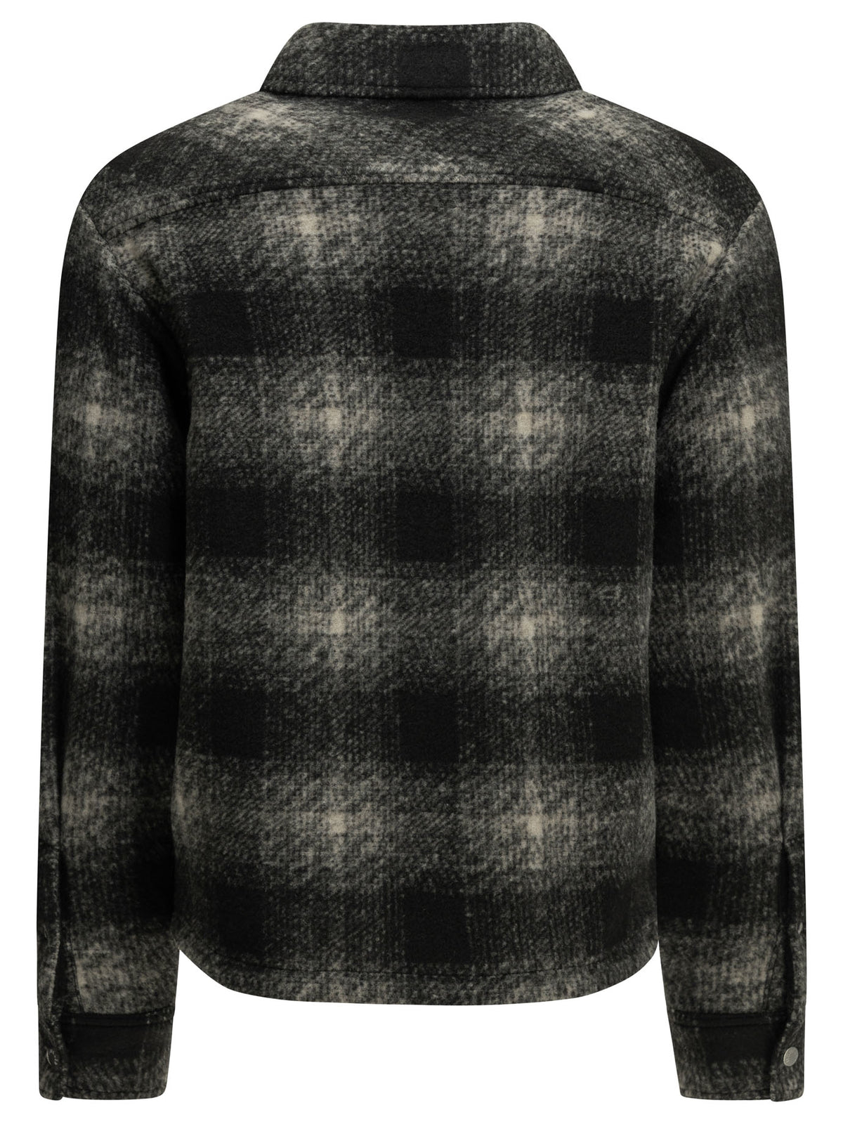 Moncler Checkered Overshirt Jacket with Logo - Black