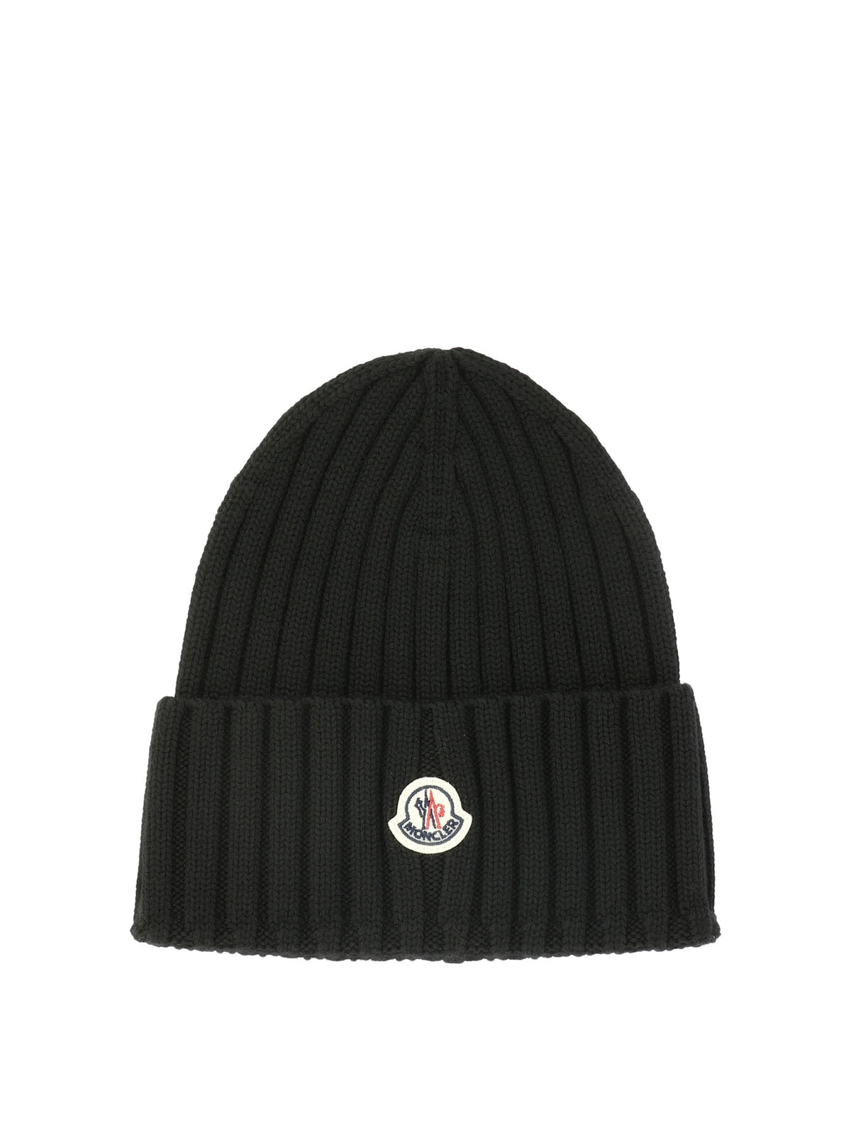 Moncler Wool beanie with logo - Black