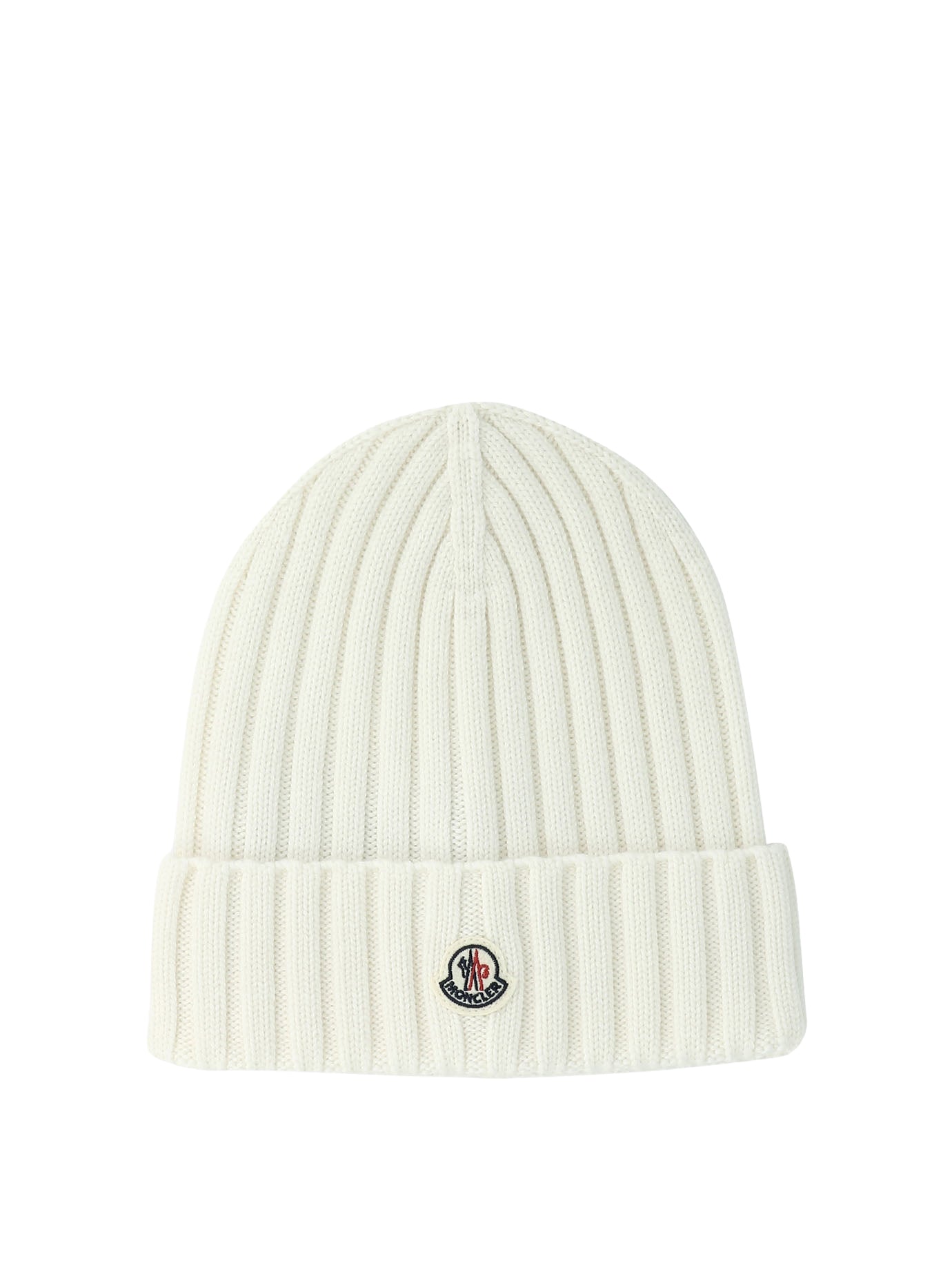 Moncler Wool beanie with logo - White