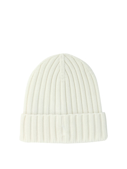 Moncler Wool beanie with logo - White