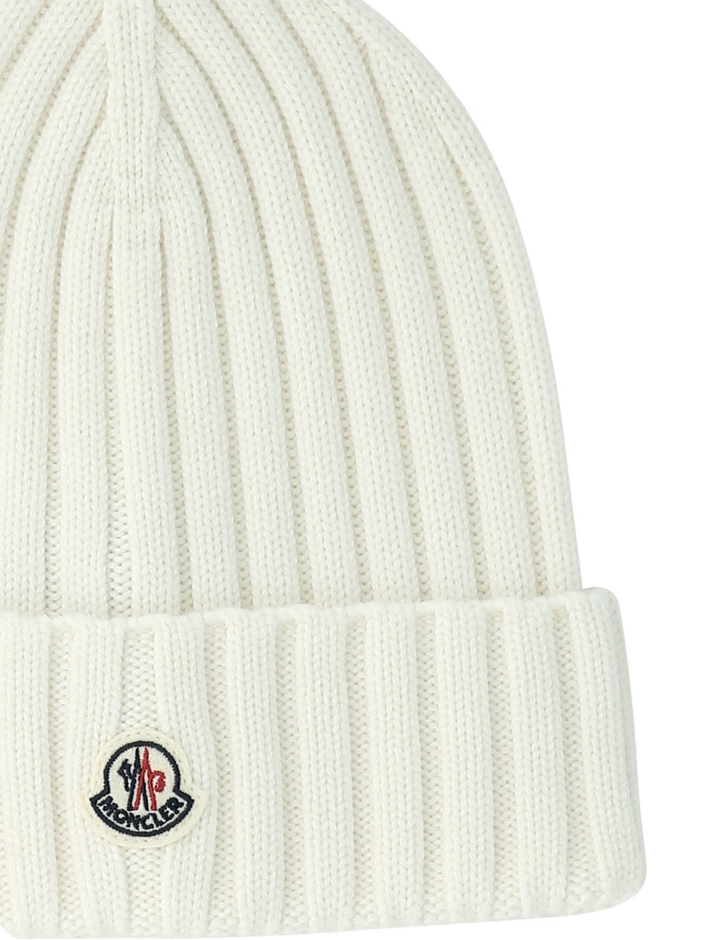 Moncler Wool beanie with logo - White
