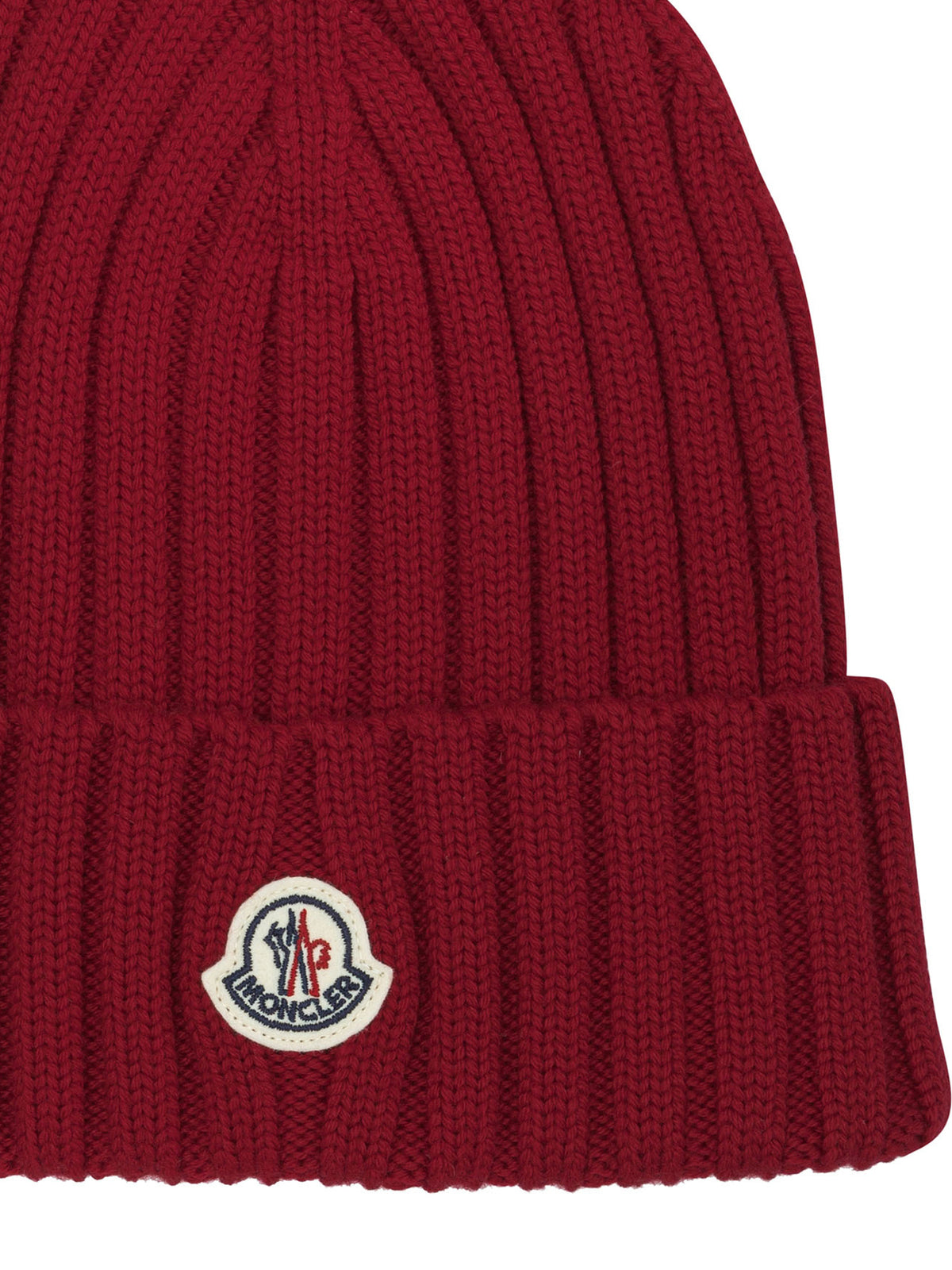 Moncler Wool beanie with logo - Red