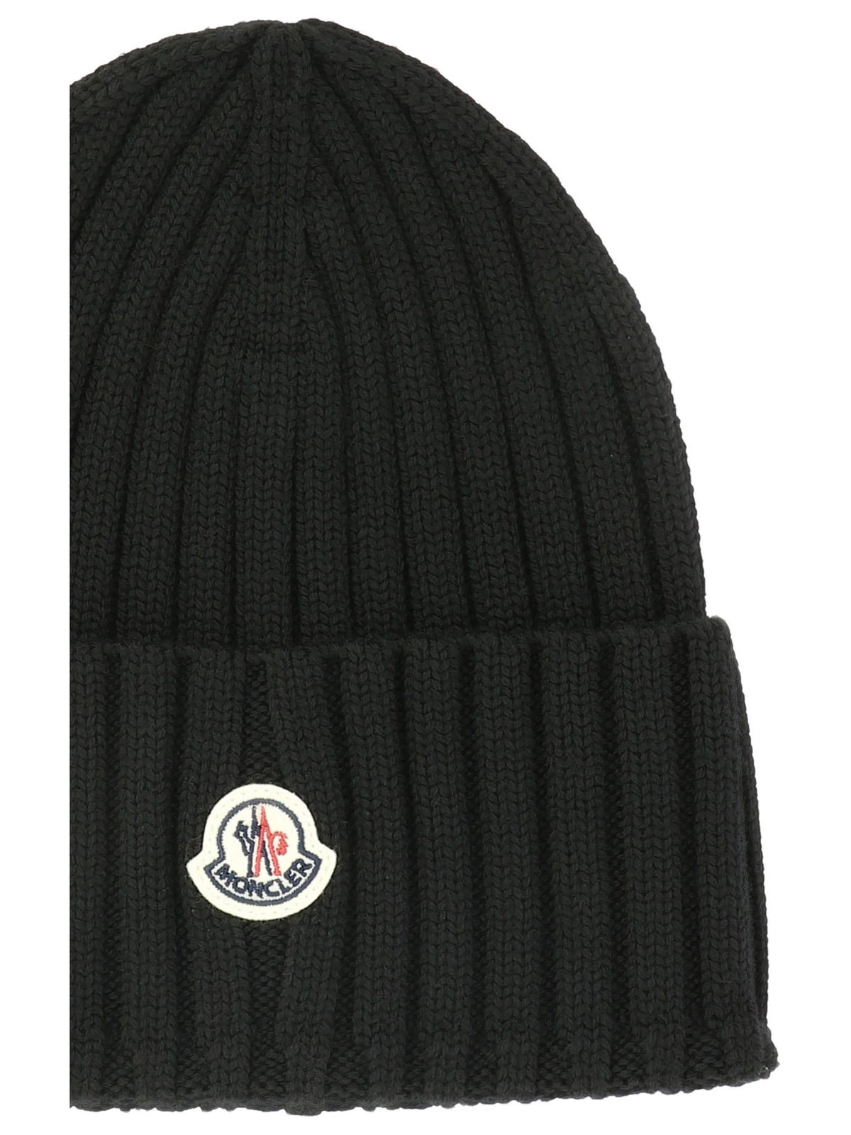 Moncler Wool beanie with logo - Black