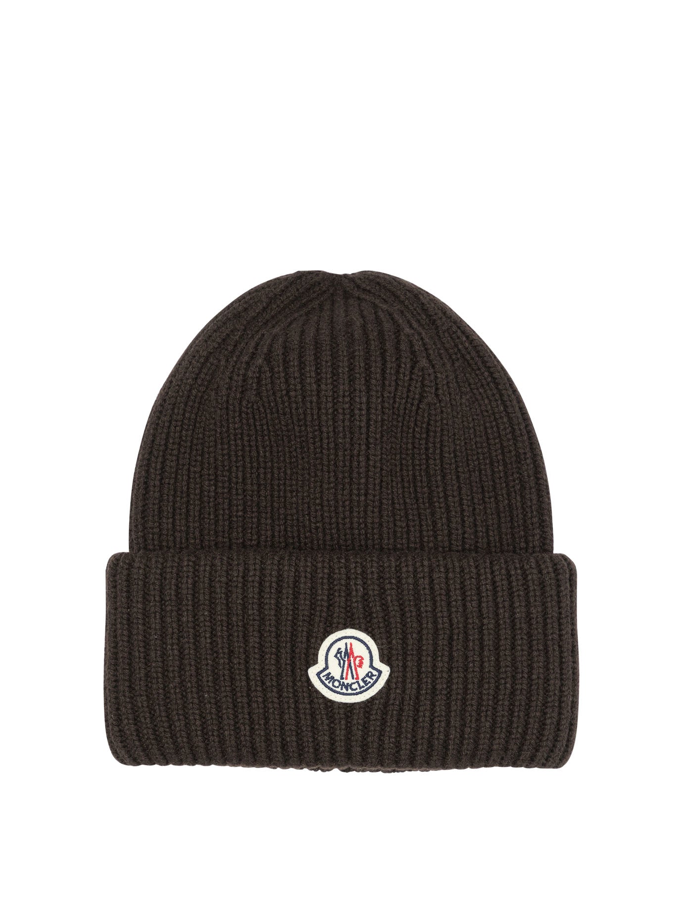 Moncler Wool and cashmere beanie with logo - Brown