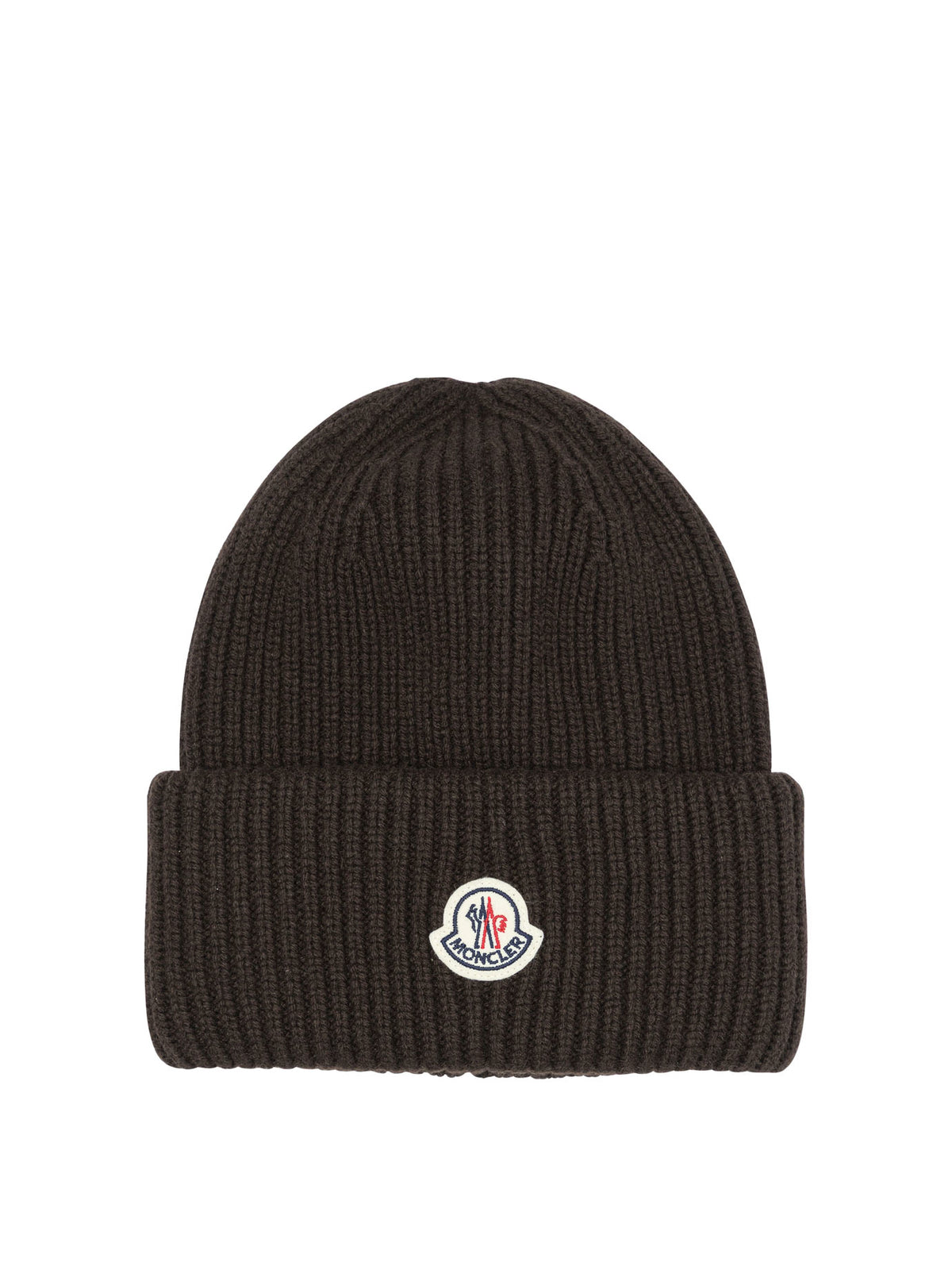 Moncler Wool and cashmere beanie with logo - Brown