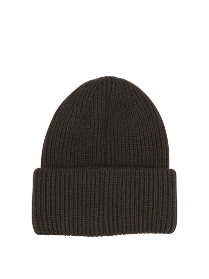 Moncler Wool and cashmere beanie with logo - Brown