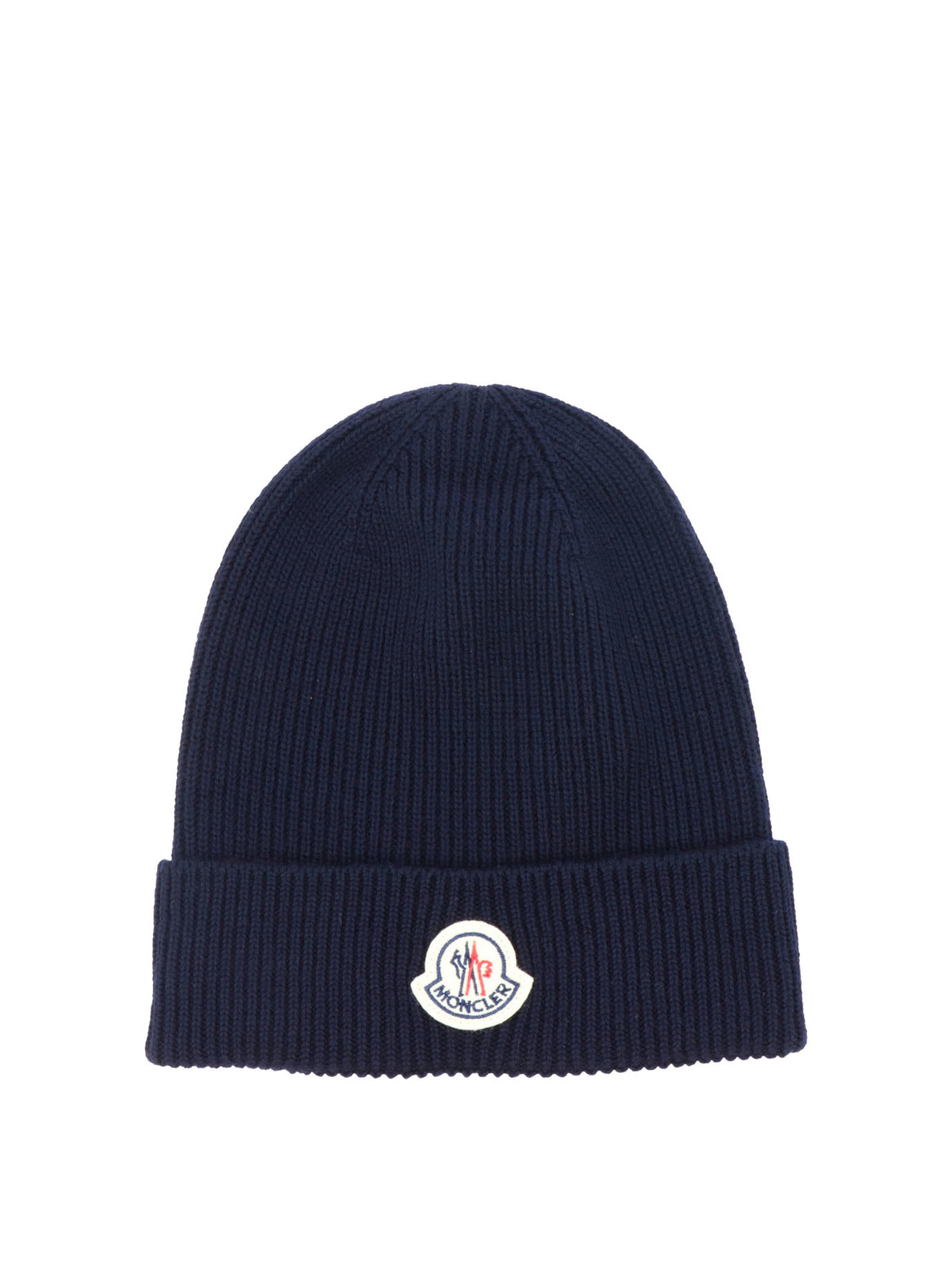 Moncler Wool beanie with logo - Blue