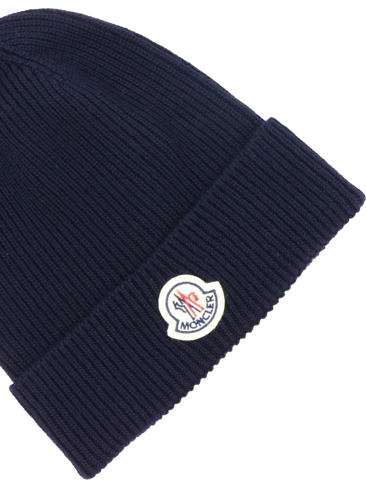 Moncler Wool beanie with logo - Blue