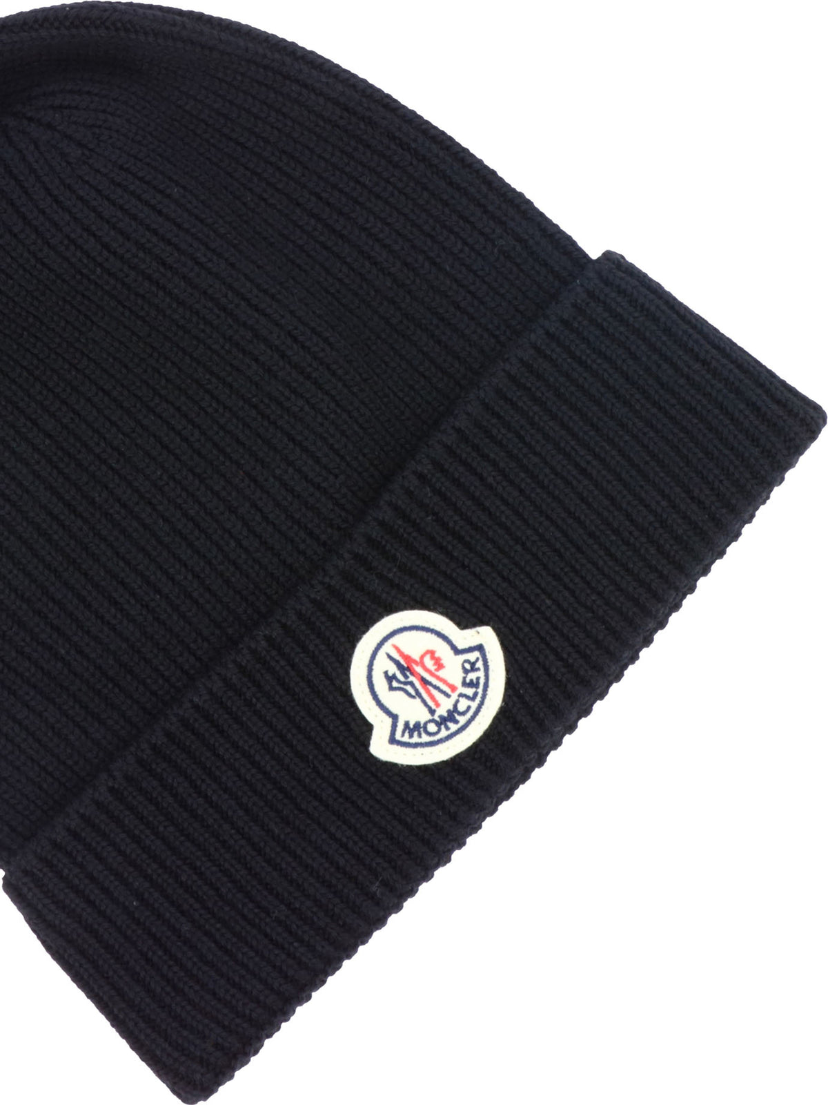 Moncler Wool beanie with logo - Black
