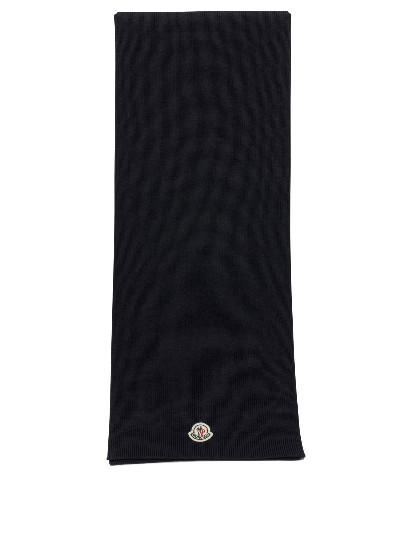 Moncler Classic Scarf with Logo - Blue