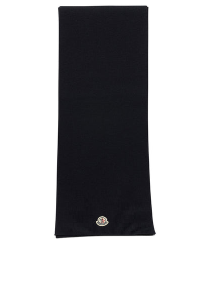 Moncler Classic Scarf with Logo - Blue