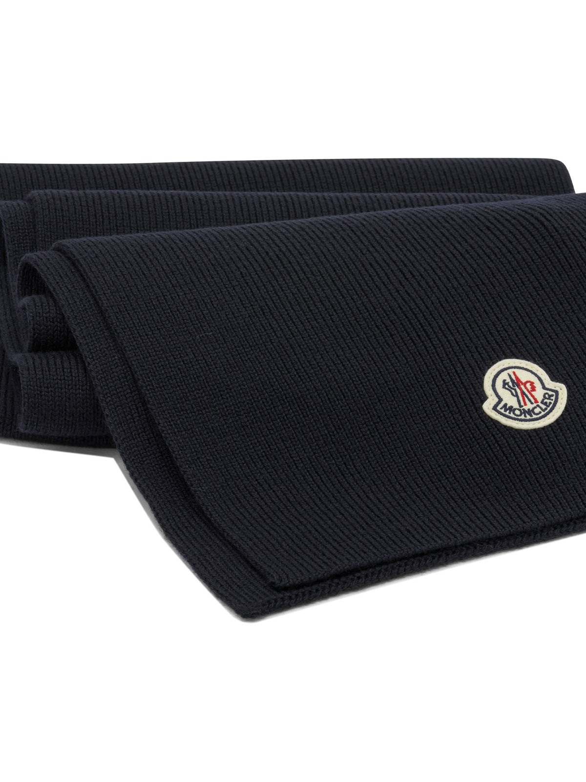 Moncler Classic Scarf with Logo - Blue
