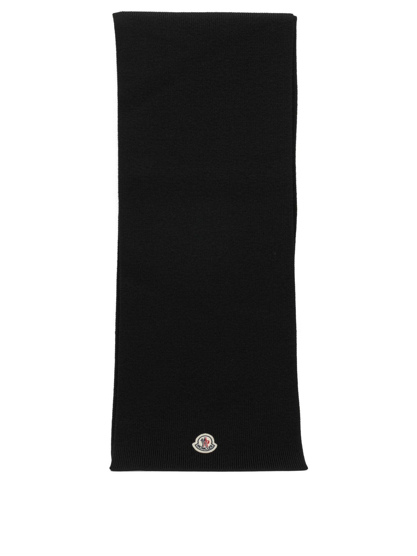 Moncler Classic Scarf with Logo - Black