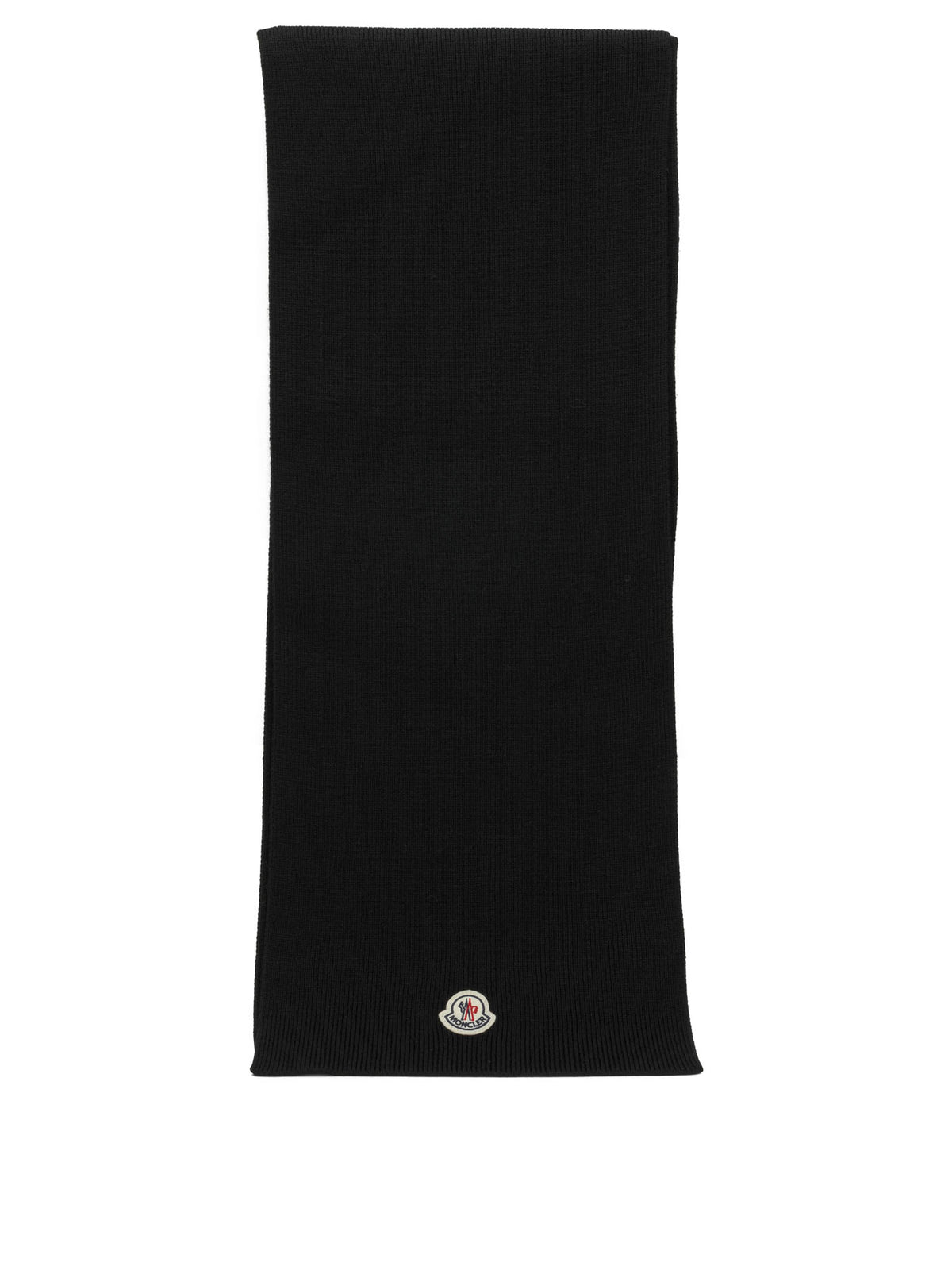 Moncler Classic Scarf with Logo - Black