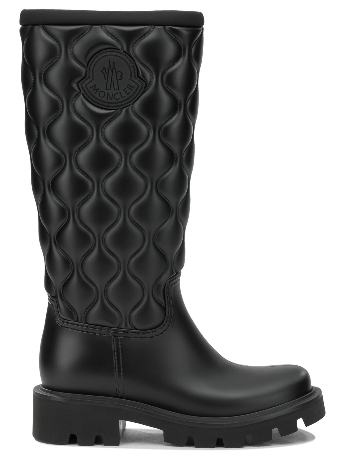 Moncler "Kickstream Quilt" Rain Boots - Black