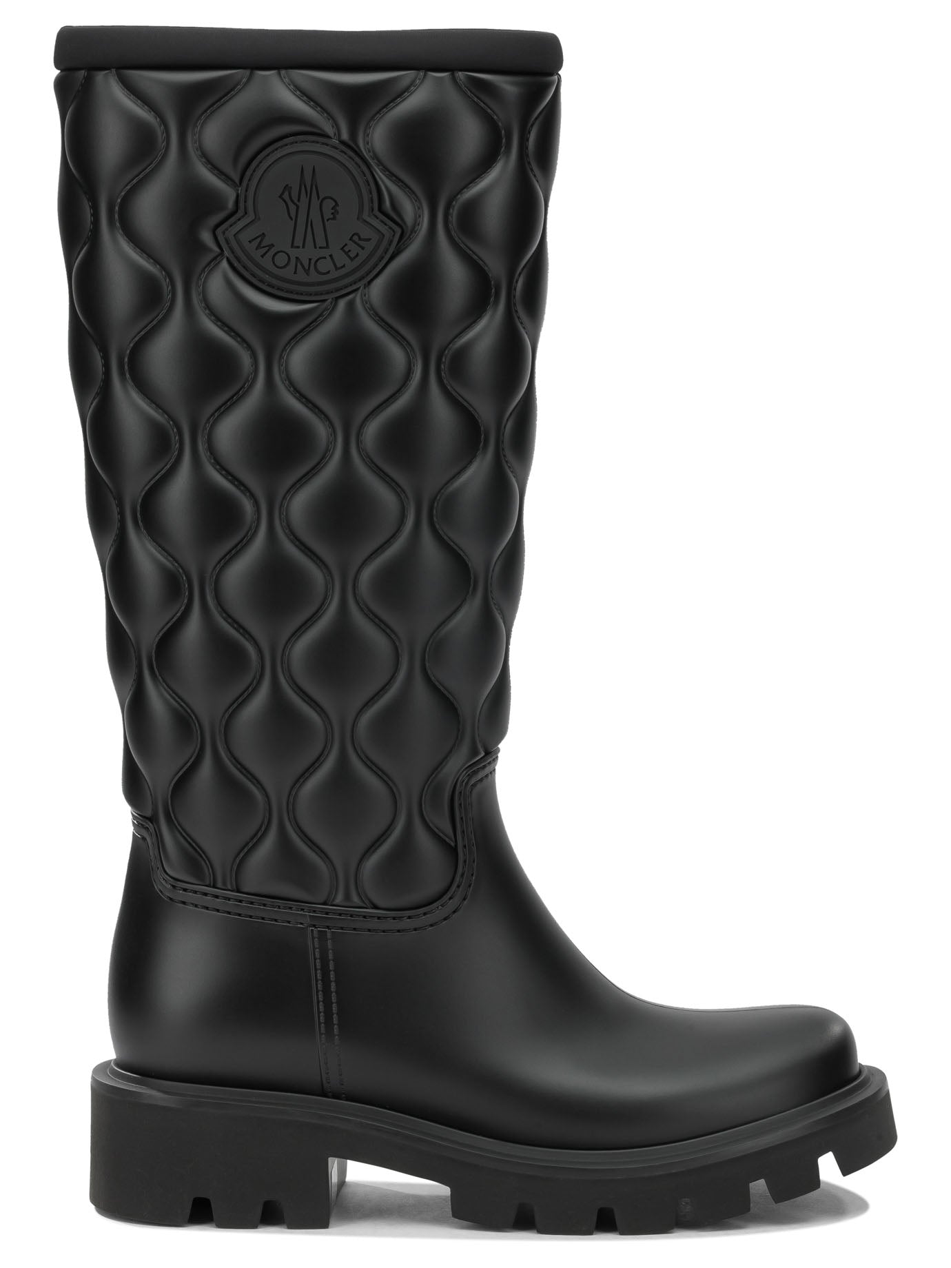 Moncler "Kickstream Quilt" Rain Boots - Black