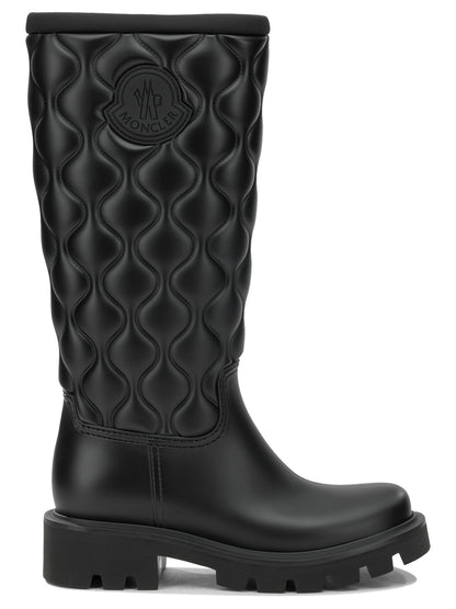 Moncler "Kickstream Quilt" Rain Boots - Black