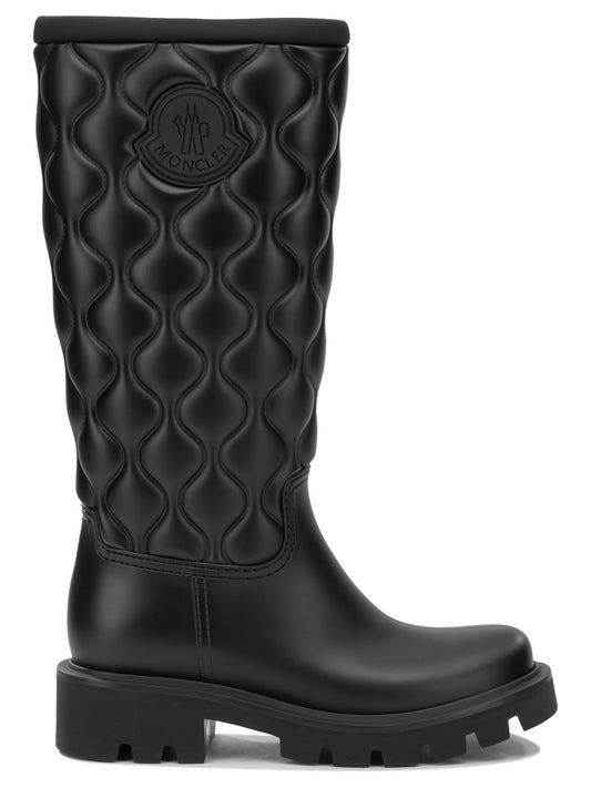 Moncler "Kickstream Quilt" Rain Boots - Black