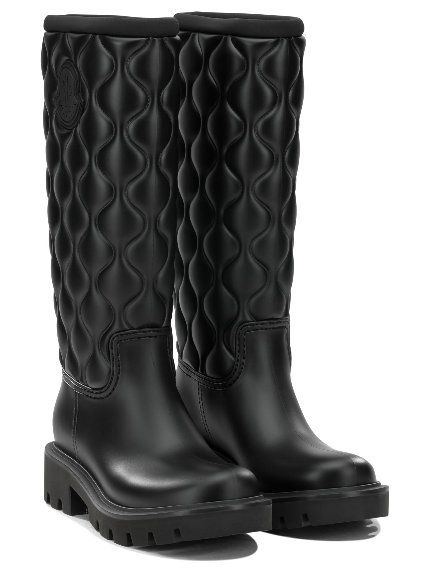Moncler "Kickstream Quilt" Rain Boots - Black