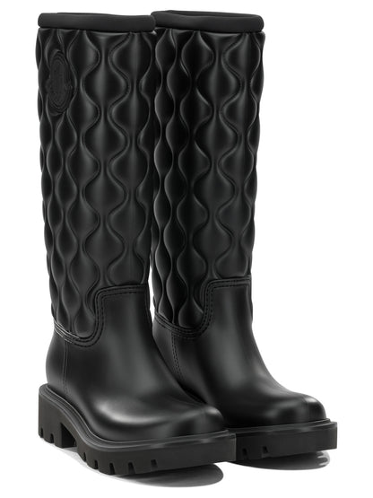 Moncler "Kickstream Quilt" Rain Boots - Black
