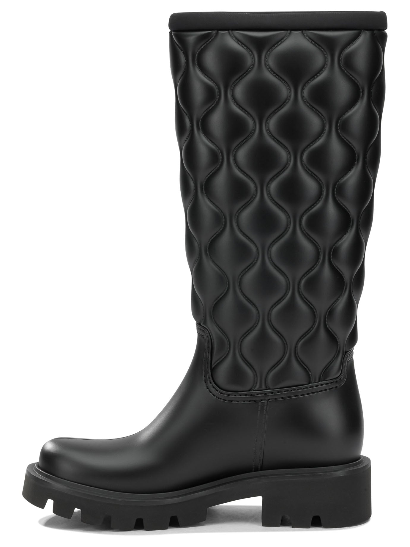 Moncler "Kickstream Quilt" Rain Boots - Black