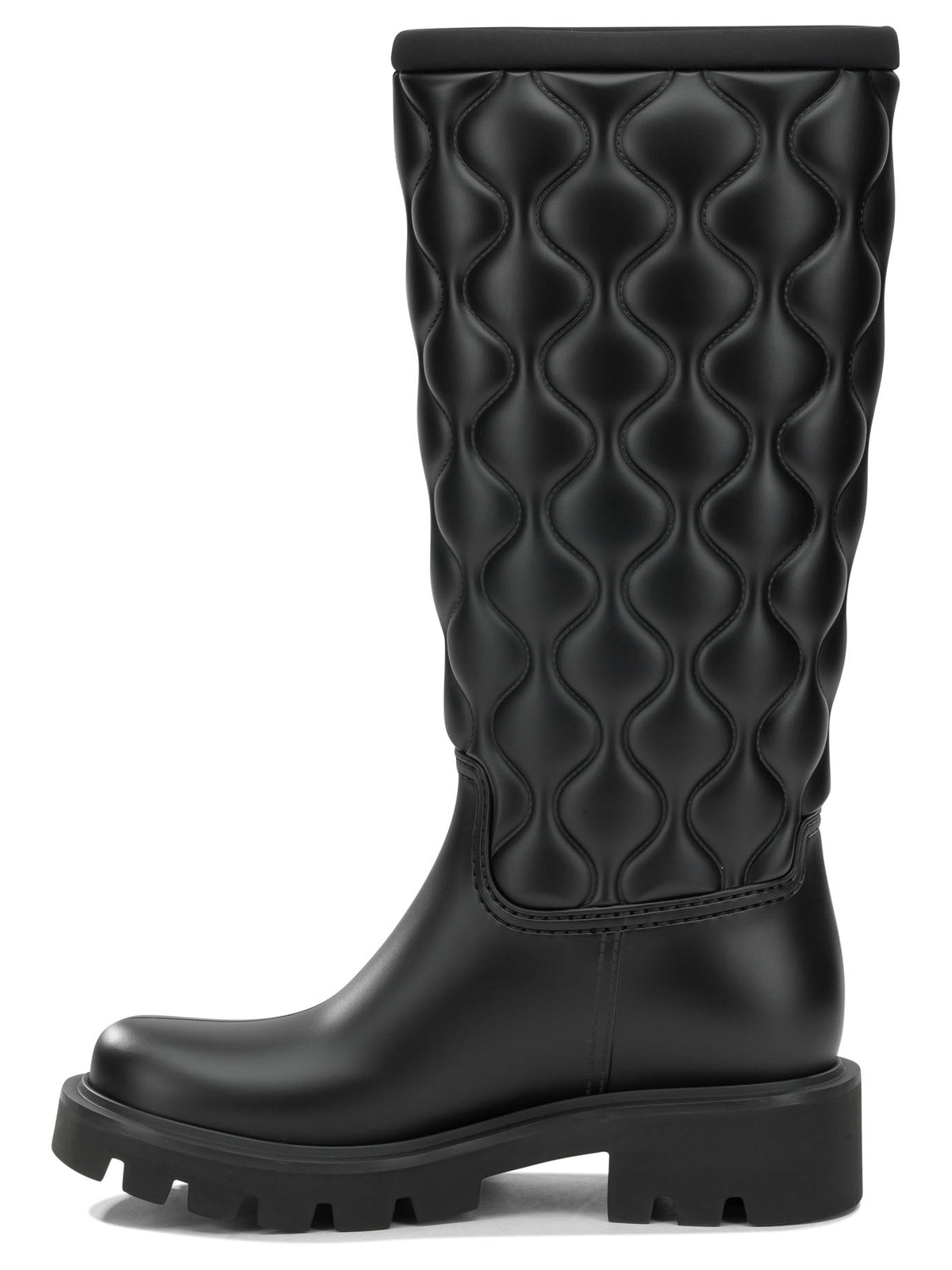 Moncler "Kickstream Quilt" Rain Boots - Black